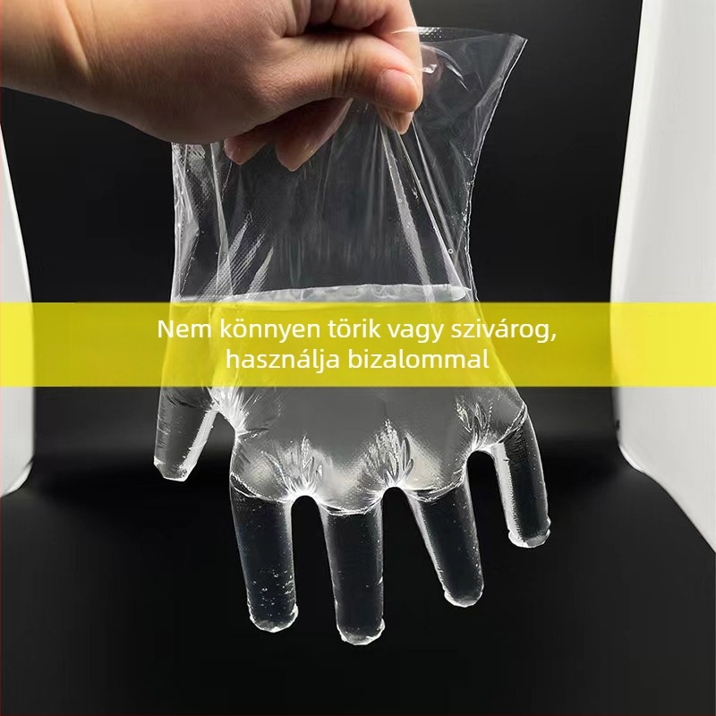 Egyszer használatos PE kesztyűk – élelmiszerbiztonsági, átlátszó, vízálló, Medicom 1201, cateringhez, élelmiszer-feldolgozáshoz, ellenőrzéshez, hajfestéshez és samponozáshoz