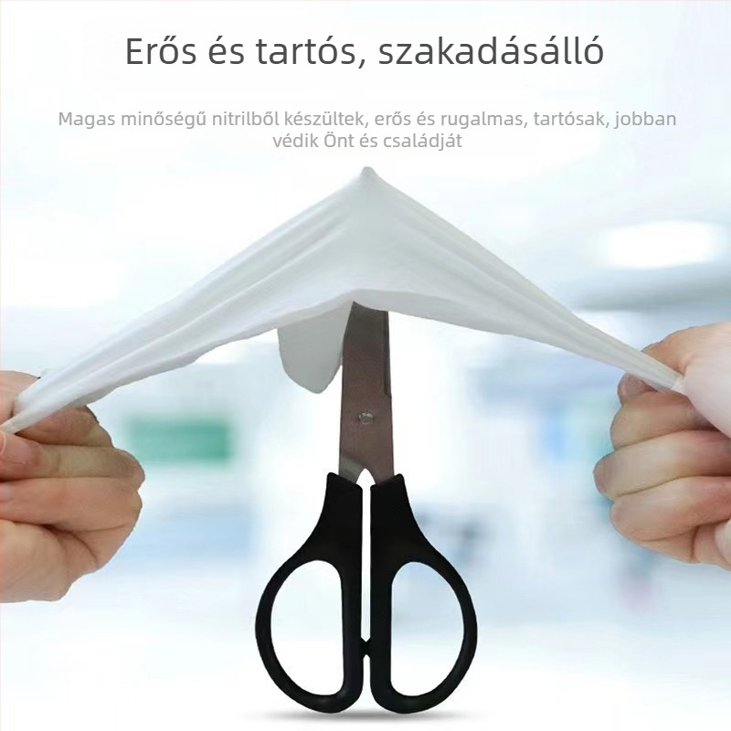 Egyszer használatos nitril kesztyűk, élelmiszer-minőség, alkalmas szépségápolásra, konyhához és élelmiszer-feldolgozáshoz