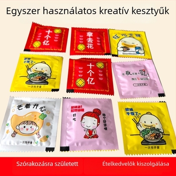 Huamao Plastic élelmiszer-minőségű egyszer használatos kesztyűk étkeztetéshez, egyedi csomagolású, kétcsomagos