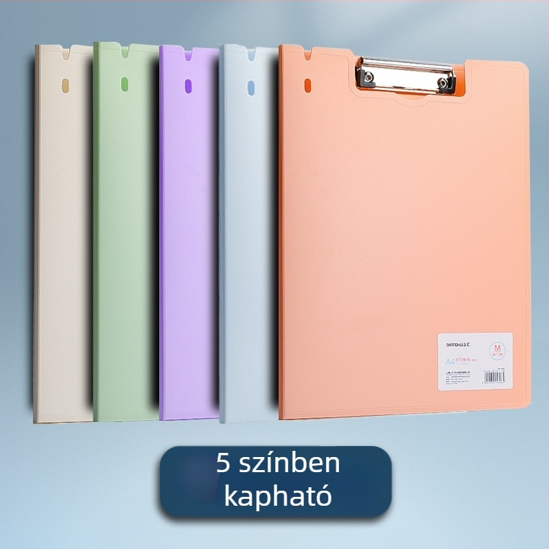 A4-es klipszes irattartóval és multifunkcionális konferenciaíró táblával, függőleges és vízszintes használatra