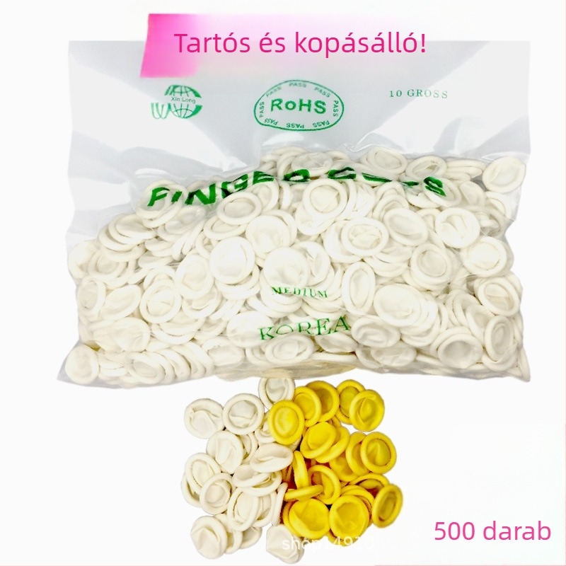 Egyszer használatos latex ujjvédő, anti-statikus, pormentes, elektronikai iparhoz, munka- és szépségápoláshoz/manikűrhöz