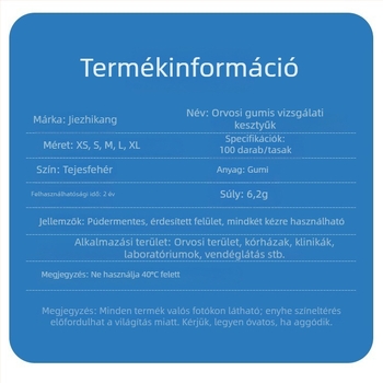 Egyszer használatos latex kesztyűk konyhai tisztításhoz és laboratóriumi munkához, porálló, többfunkciós, tejfehér