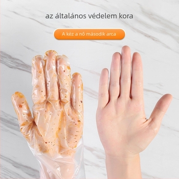 Egyszer használatos átlátszó PE kesztyűk – olajálló, 0,3 mm, erősített