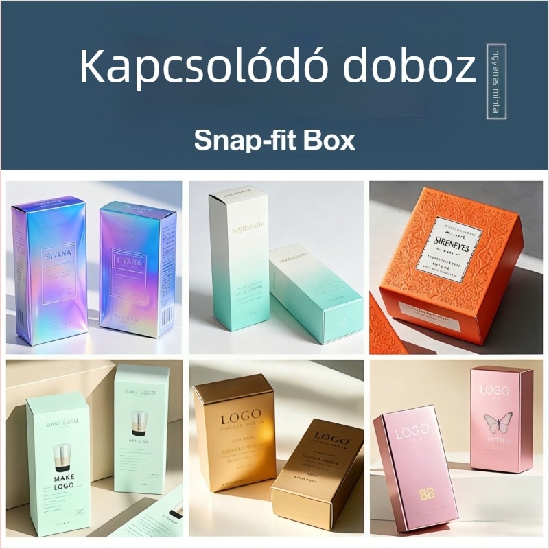 Testre szabott hajlított papírdoboz logónyomtatással, 230 GSM, digitális termékekhez és kozmetikumokhoz