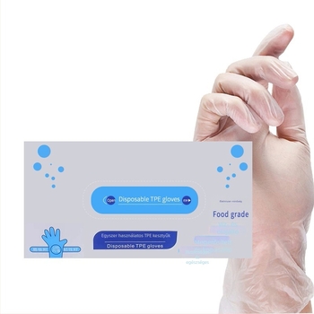 TPE egyszer használatos kesztyűk étkeztetéshez - porálló, egyszínű, műanyag, logó nélküli