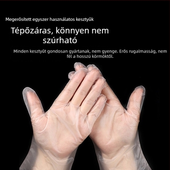 TPE egyszer használatos kesztyűk étkeztetéshez - porálló, egyszínű, műanyag, logó nélküli