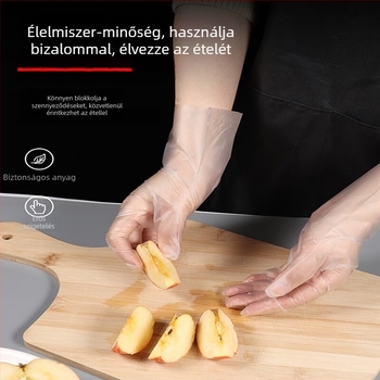 TPE egyszer használatos kesztyűk étkeztetéshez - porálló, egyszínű, műanyag, logó nélküli