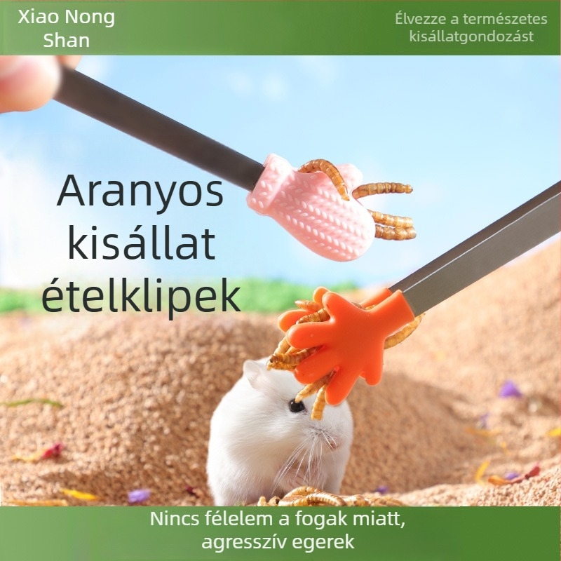 Hamster etető klipe – harapás elleni interaktív játék a unalom elűzésére, 304 rozsdamentes acélból, nassolnivalók és mealworms