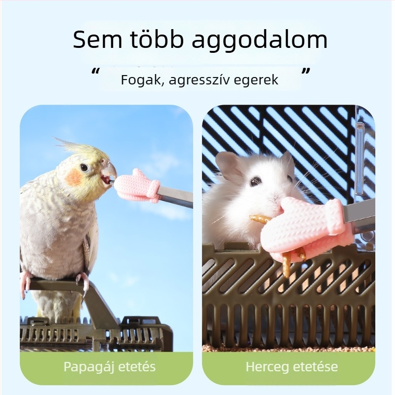 Hamster etető klipe – harapás elleni interaktív játék a unalom elűzésére, 304 rozsdamentes acélból, nassolnivalók és mealworms