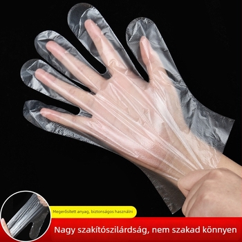 Egyszer használatos műanyag kesztyűk, egyéni csomagolásban, élelmiszer-minőségű, vízálló, minta 00