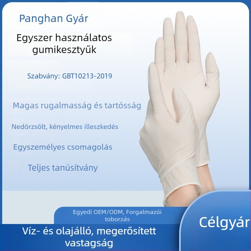 Pang Han egyszer használatos latex orvosi kesztyűk, orvosi használatra, engedélyszám 20152140239
