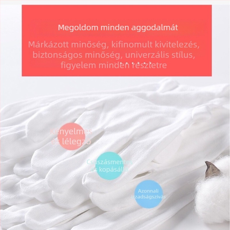 Pamut védő kesztyű csúszásmentes, egyszínű, modern egyszerű stílus