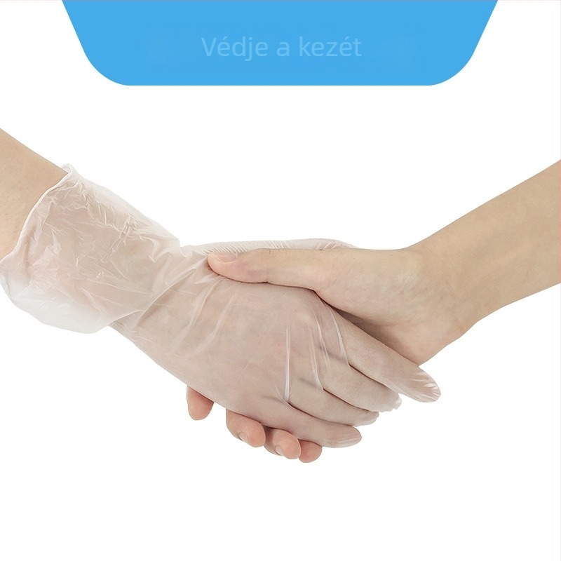 9 hüvelykes egyszer használatos PVC kesztyűk laboratóriumi, háztartási és élelmiszer-feldolgozási feladatokra (100 darabos készlet)
