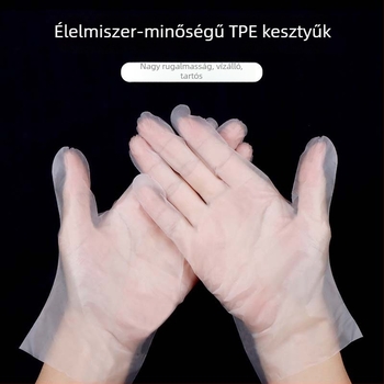 Egyszer használatos műanyag kesztyűk, 1.1 mm vastagság, áttekintő, porvédelmi, laza csukló