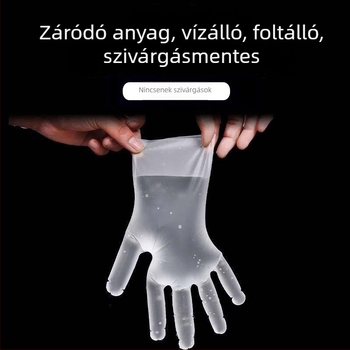 Egyszer használatos műanyag kesztyűk, 1.1 mm vastagság, áttekintő, porvédelmi, laza csukló