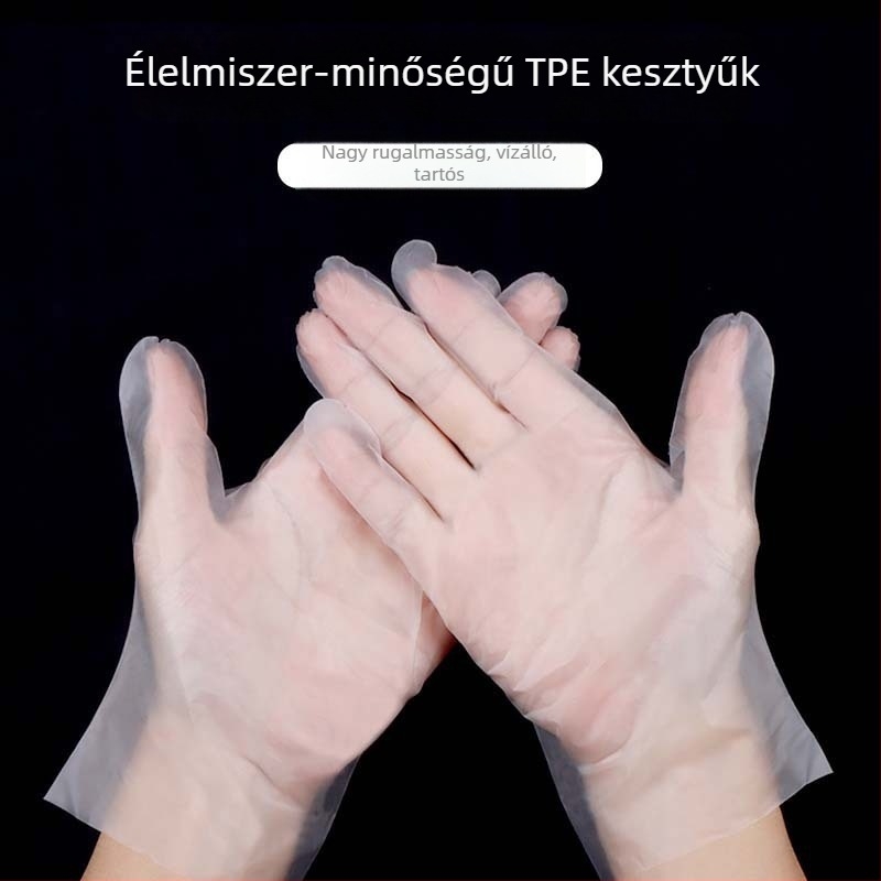 Egyszer használatos műanyag kesztyűk, 1.1 mm vastagság, áttekintő, porvédelmi, laza csukló