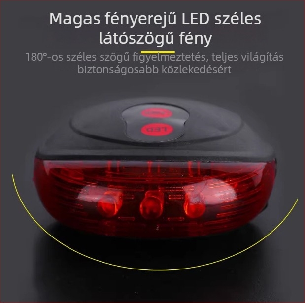 Hegyikerékpár világítás lézeres hátsó fény, figyelmeztető LED és nyeregvilágítás éjszakai kerékpározáshoz