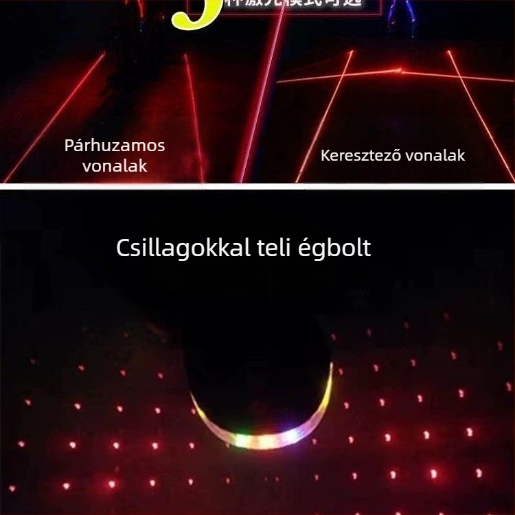Hegyikerékpár világítás lézeres hátsó fény, figyelmeztető LED és nyeregvilágítás éjszakai kerékpározáshoz