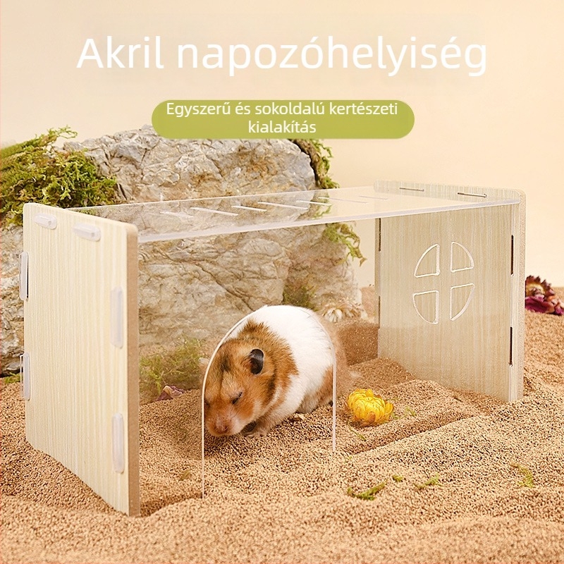 Kisállat Rejtő Ház — Átlátszó Akril, Fa Ház, Hörcsög és sün számára, Kertészeti Dekoráció
