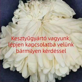 Egyszer használatos természetes gumi kesztyű, mindkét kézre illeszkedő, púdermentes, vízálló, kopásálló és olajálló