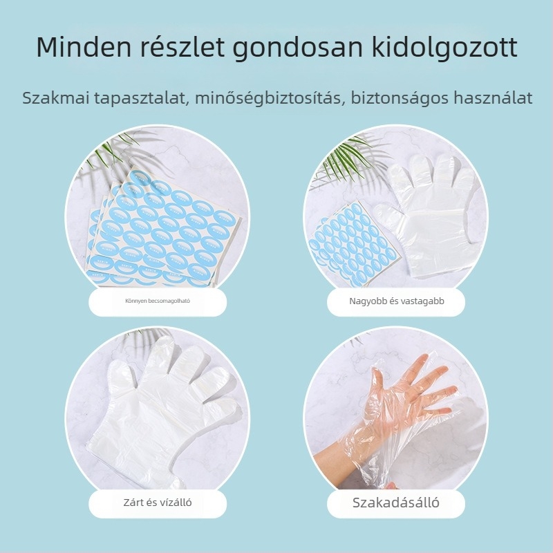 Egyszer használatos PE kézmembrán kesztyűk melegítő és hidratáló hatással, önzáró csomagolás