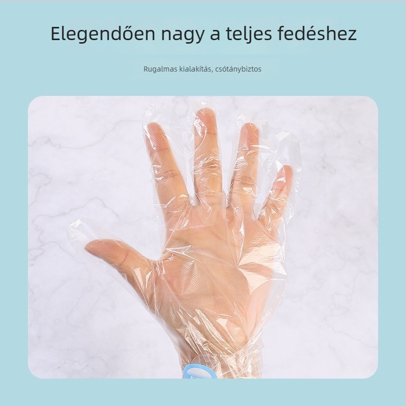 Egyszer használatos PE kézmembrán kesztyűk melegítő és hidratáló hatással, önzáró csomagolás