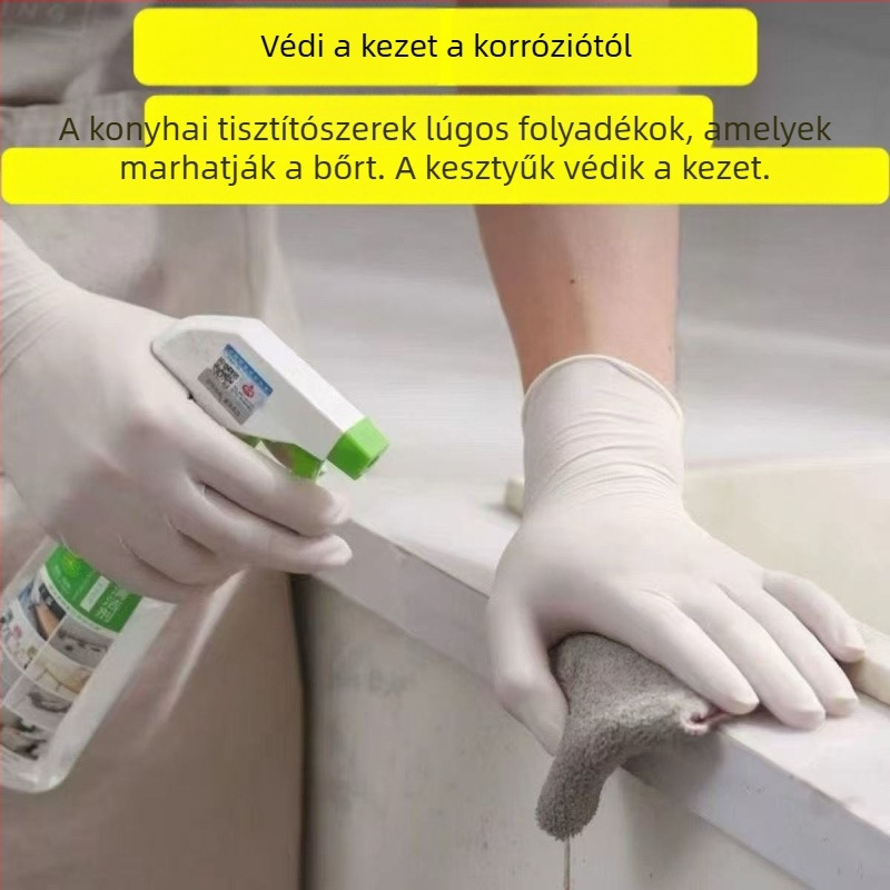 Egyszerhasználatos kompozit nitril kesztyűk, vastagabbak és strapabírók, élelmiszer-higiéniai célokra, vízálló és olajálló, külső orvosi használatra