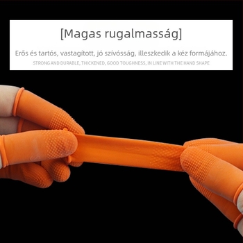 Narancssárga egyszer használatos latex ujjvédők, csúszásmentes, kopásálló, védő