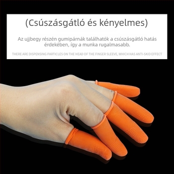 Narancssárga egyszer használatos latex ujjvédők, csúszásmentes, kopásálló, védő