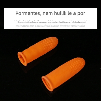 Narancssárga egyszer használatos latex ujjvédők, csúszásmentes, kopásálló, védő