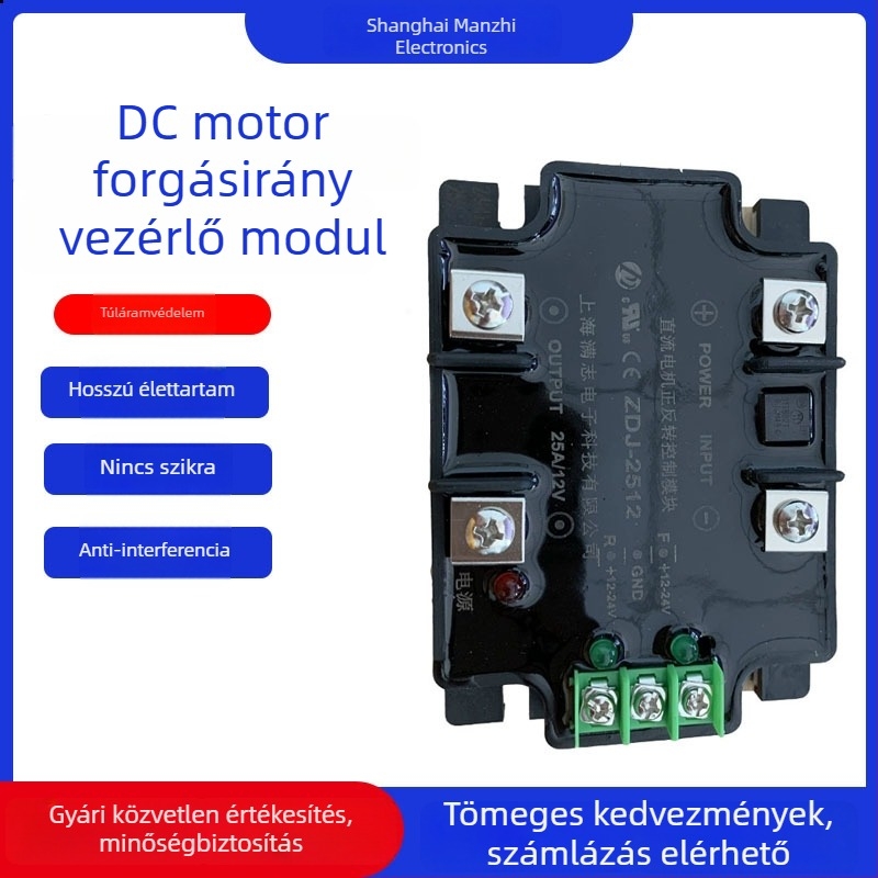 DC motor előre-hátra vezérlő modul ZDJ-2512, 12-24V