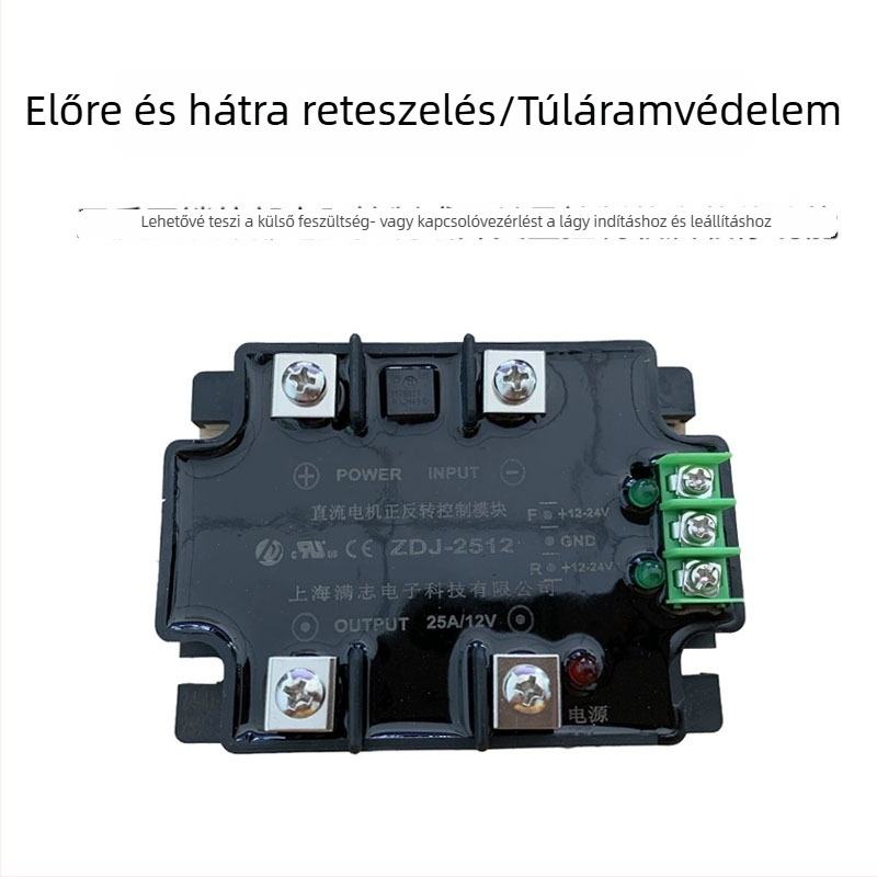 DC motor előre-hátra vezérlő modul ZDJ-2512, 12-24V