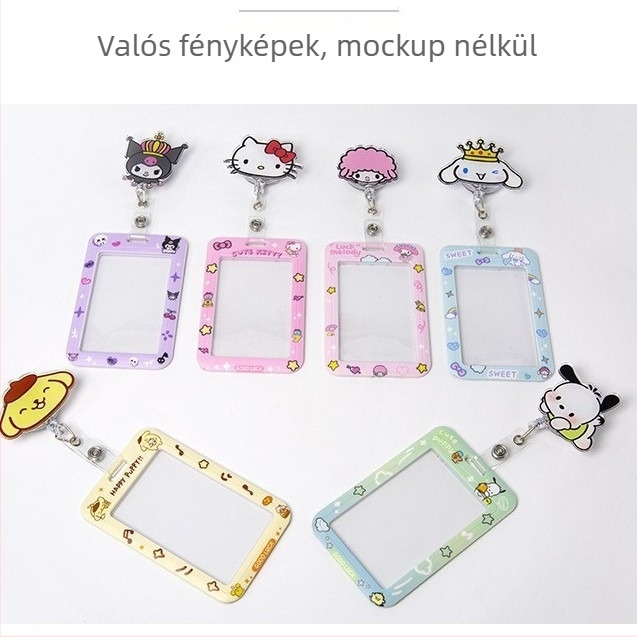 Visszahúzható akril badge-clip könnyen húzható gombbal; orvosok és ápolók számára; logónyomtatás elérhető; teherbírás 0,1 kg