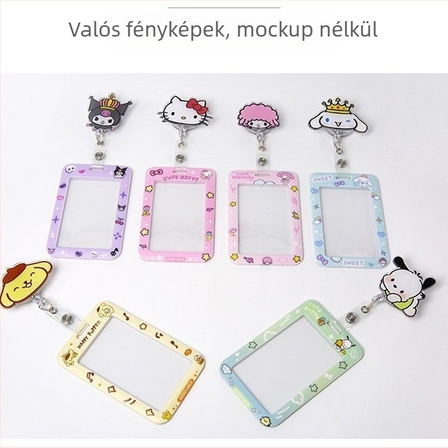 Visszahúzható akril badge-clip könnyen húzható gombbal; orvosok és ápolók számára; logónyomtatás elérhető; teherbírás 0,1 kg