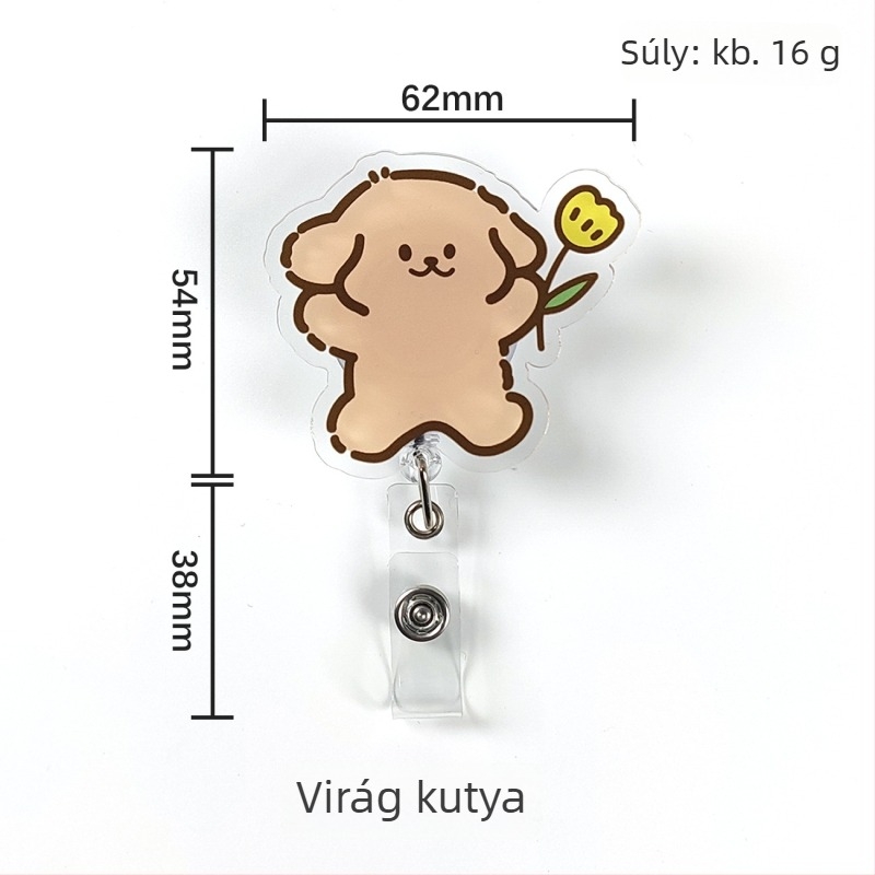 Visszahúzható akril badge-clip könnyen húzható gombbal; orvosok és ápolók számára; logónyomtatás elérhető; teherbírás 0,1 kg