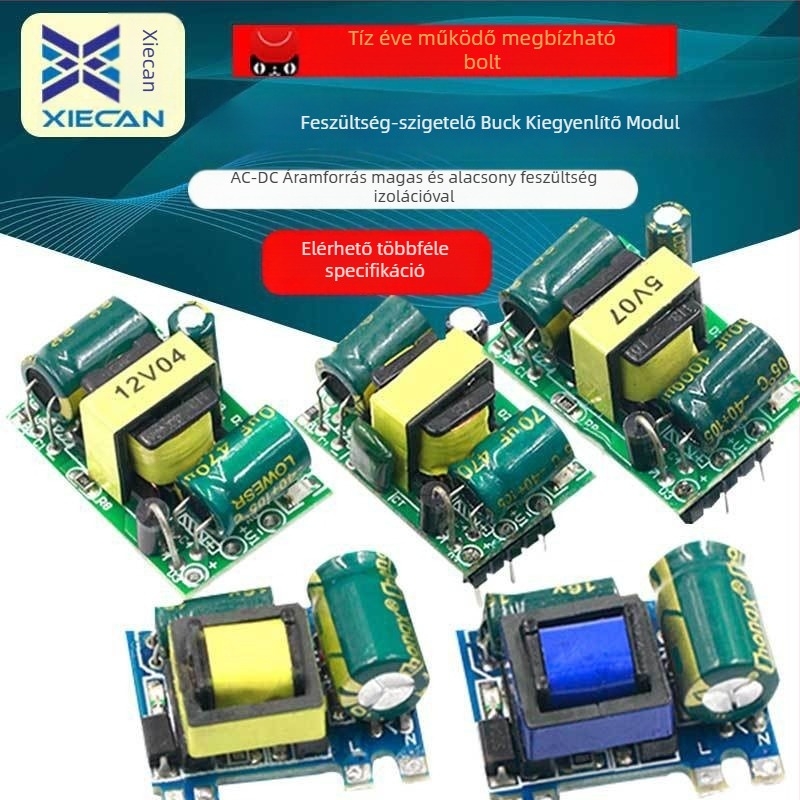 Izolált kapcsolóüzemű tápegység modul AC-DC, 12V kimenet, 4A, 50W, túlterhelés és túláram elleni védelem, alacsony fogyasztás