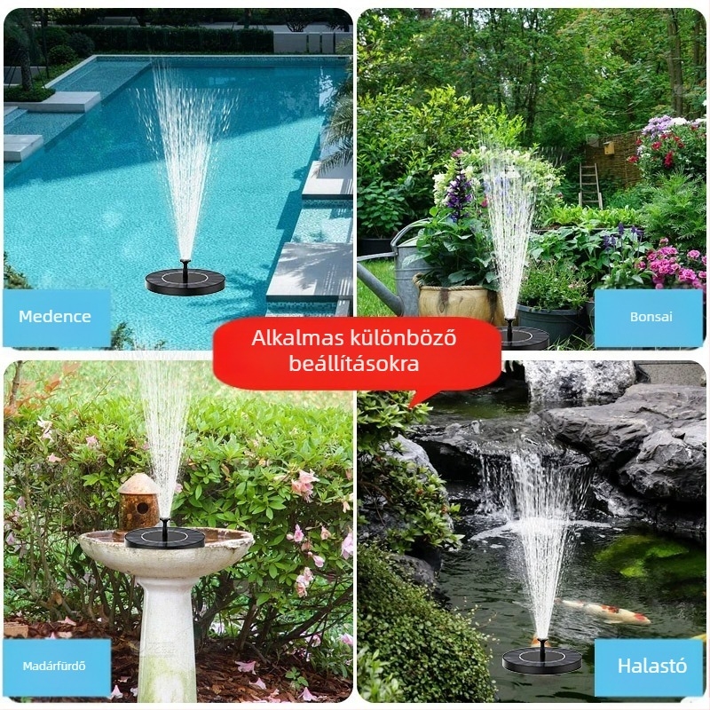 Shouli keringtető vízszivattyú kis otthoni tartályhoz – napelemes szökőkút az oxigénellátáshoz, kültéri halastó és kőből épült kert