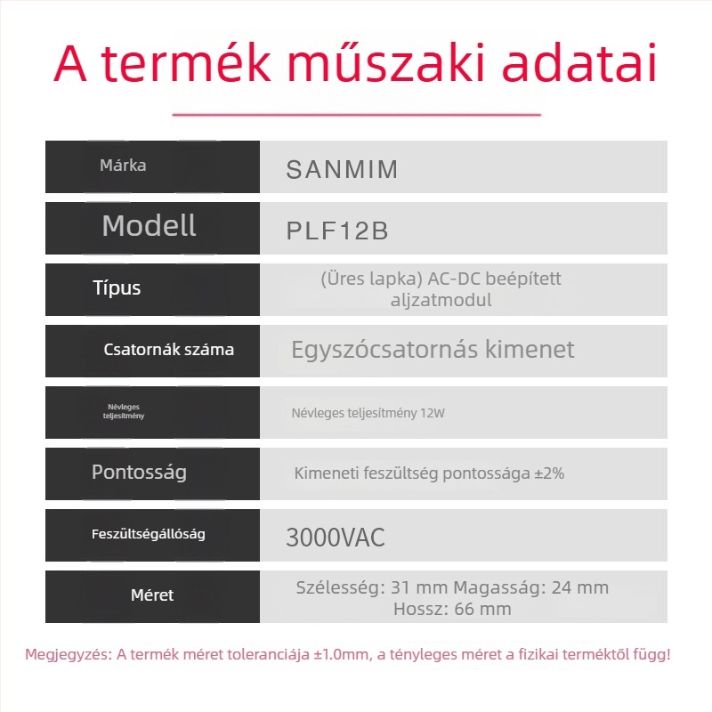 12V kapcsolóüzemű tápegység modul, AC-DC izoláció, 5V stabil kimenet, 12W, bemenet 220V-ről 5V-ra, kommunikációs interfész