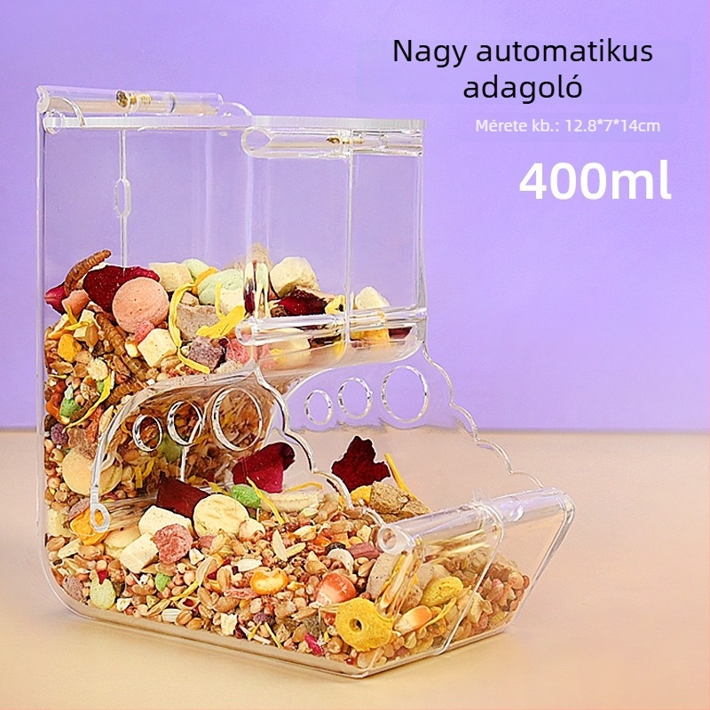 Akril hörcsög etető és ételtál, automata etetés, nagy kapacitás, kisállat felszerelések