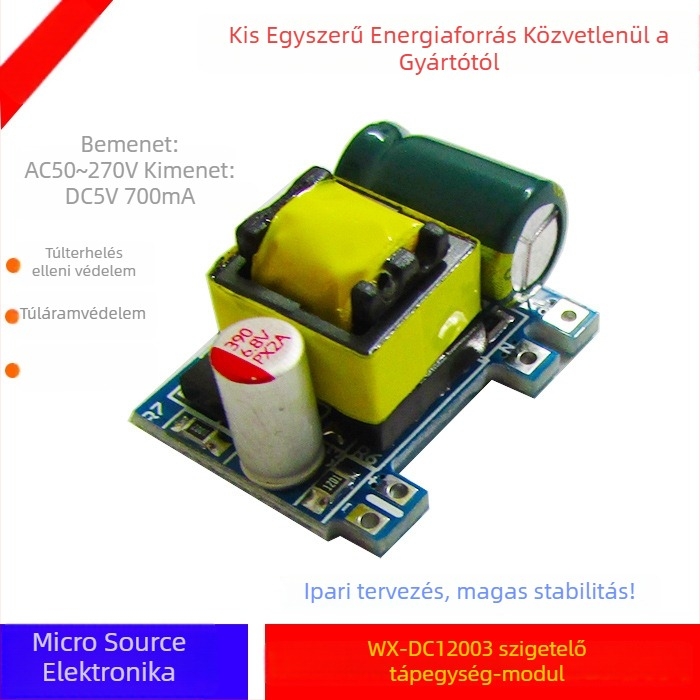 Izolált tápegység modul 220V-ról 5V-ra, 700 mA, kapcsoló típusú, bemenet 220V/110V