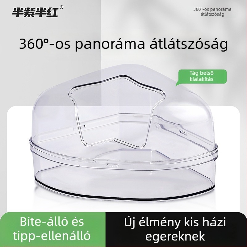 Hamster játék – háromszög alakú, kettős funkció, emelt alap; Anyag: Egyéb; Márka: Half purple half red; Kategória: Kisállat eledel; Importálás: Nem