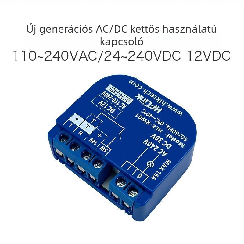 Wi-Fi-vel távirányítható relé, AC/DC relé távoli vezérlése az alkalmazáson keresztül, privát felhő RW01
