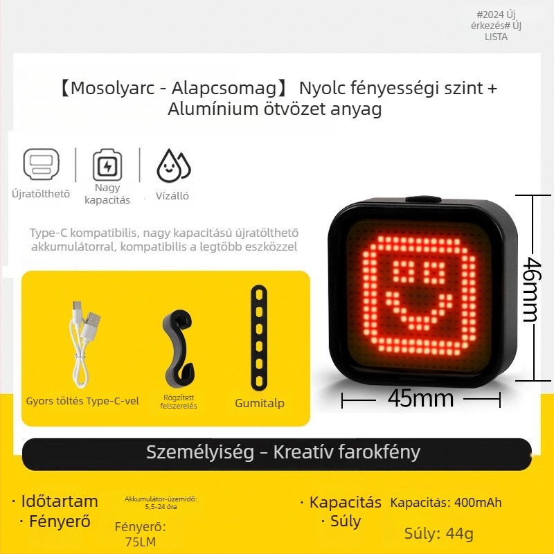 Mountain bike hátsó lámpa, alumínium ötvözet, kreatív design, éjszakai kerékpározás figyelmeztető fény, Span speed/kuasu