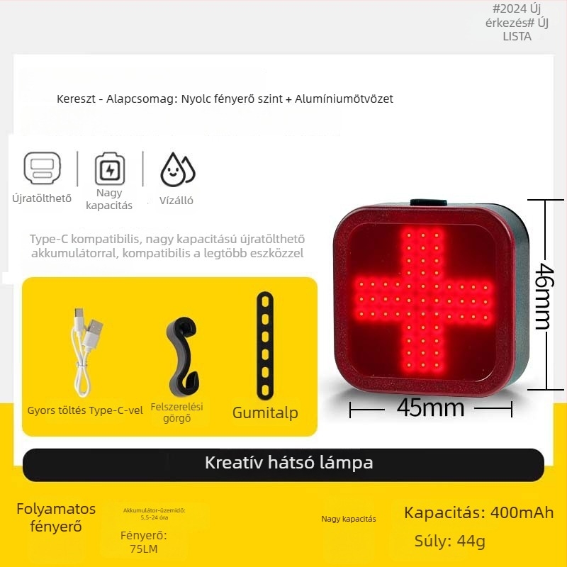 Mountain bike hátsó lámpa, alumínium ötvözet, kreatív design, éjszakai kerékpározás figyelmeztető fény, Span speed/kuasu
