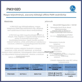 Source Micro PM3102D offline PWM-vezérlő IC AC/DC segédtápegységhez