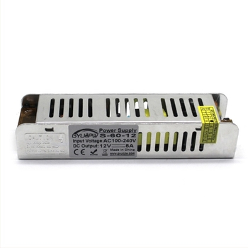 12V 60W LED-szalag tápegység, állandó feszültség, kapcsoló üzemmódú (AC/DC), bemenet 100–240V, IP20, beltéri használatra