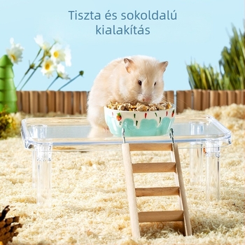 Hörcsög két szintű platformos ketrec — PS anyagból, kisállatok számára