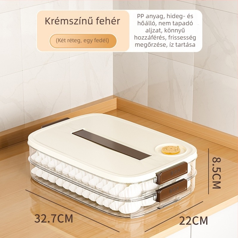 Gombóc tároló doboz, műanyag, skandináv stílusú, modell EGSNmfkM