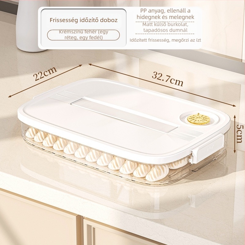 Gombóc tároló doboz, műanyag, skandináv stílusú, modell EGSNmfkM