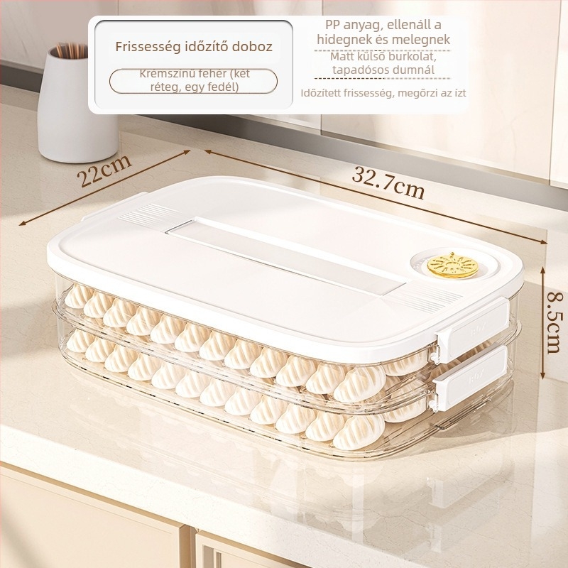 Gombóc tároló doboz, műanyag, skandináv stílusú, modell EGSNmfkM